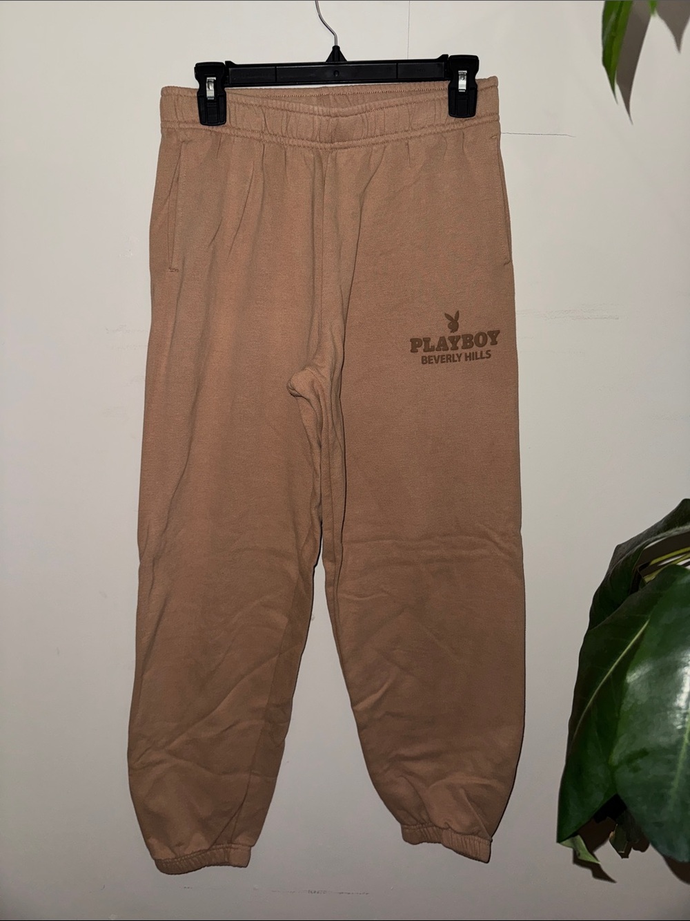 PLAYBOY Tan Sweatpants with Logo - Men's Joggers